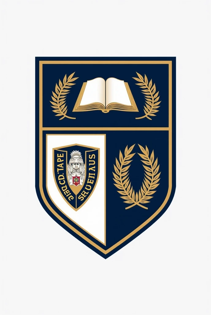 I need a coat of arms for a school with the name Colégio Estadual Milton Santos, inspired by Harvard, but without any animals or background

