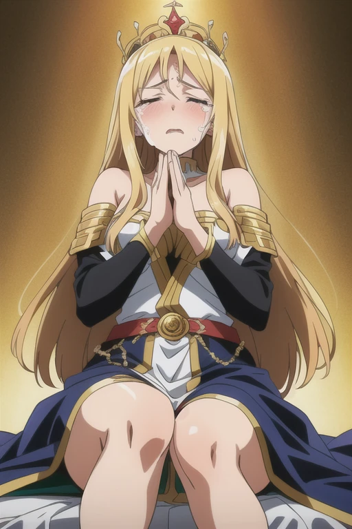 Ancient Greece, (アニメ), Queen of Thebes, praying and crying, hair blonde.