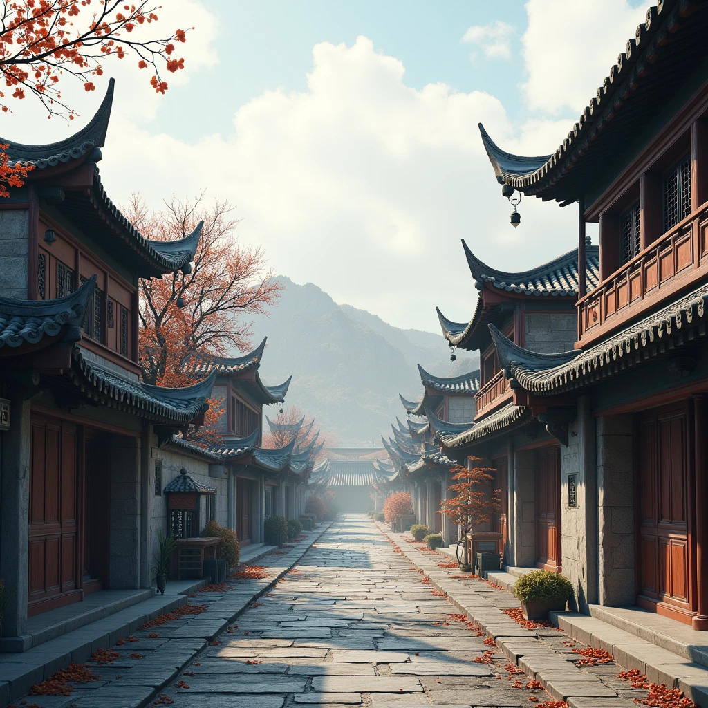 best quality,masterpiece,Ultra-high resolution,(photoactual:1.4)Ancient Chinese Streets,Empty and unoccupied