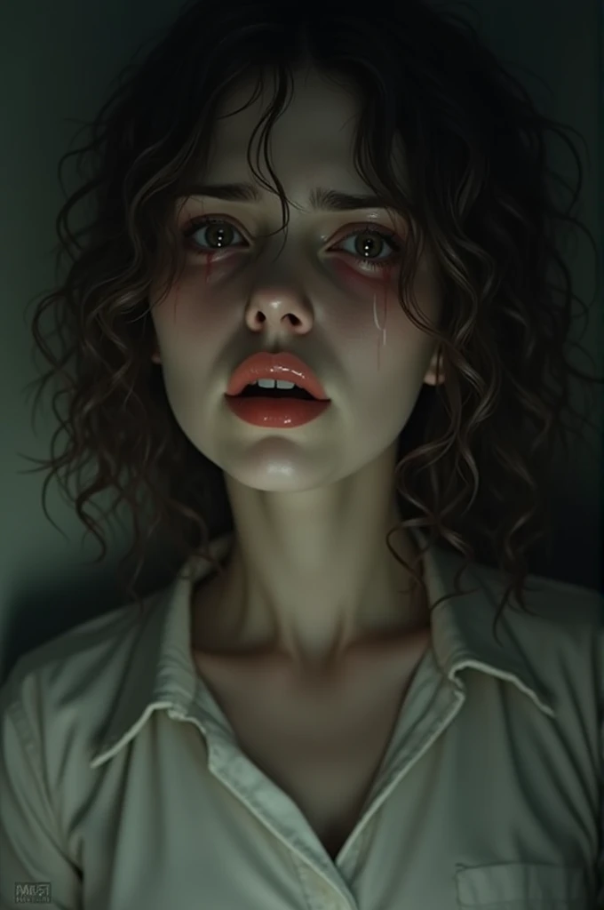 A crying woman 
