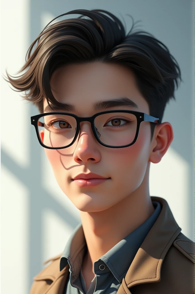 Handsome boy with Google