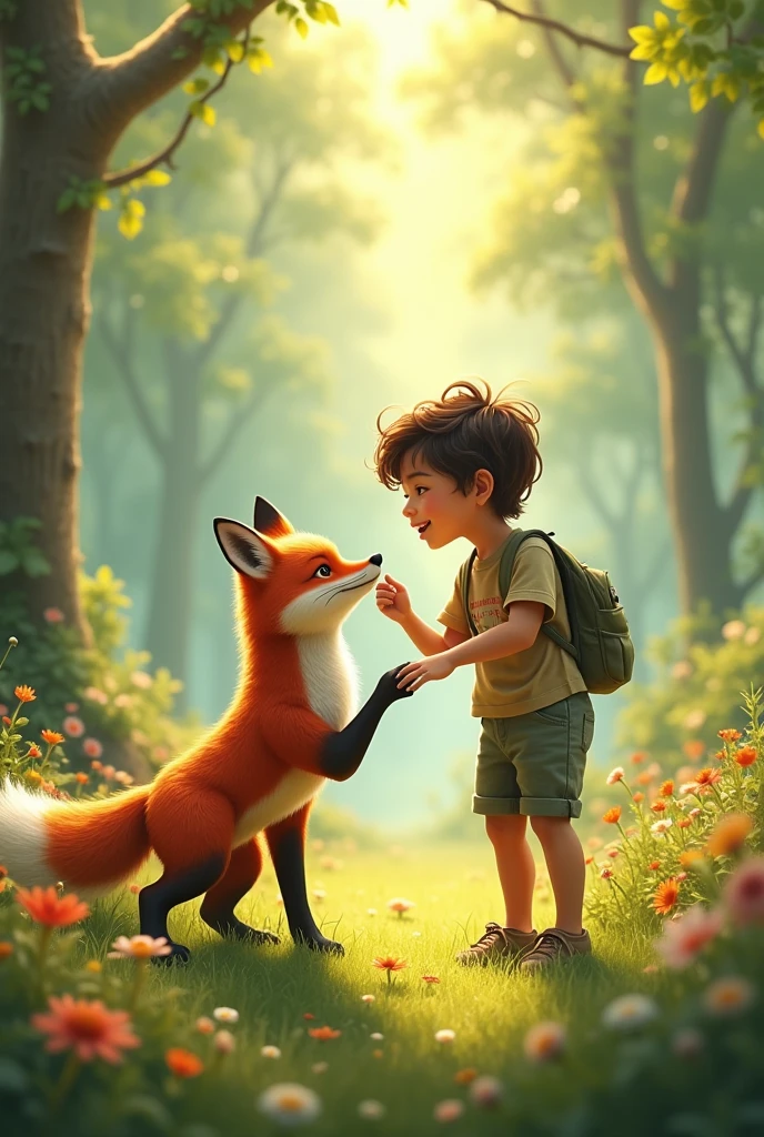 playing with a fox