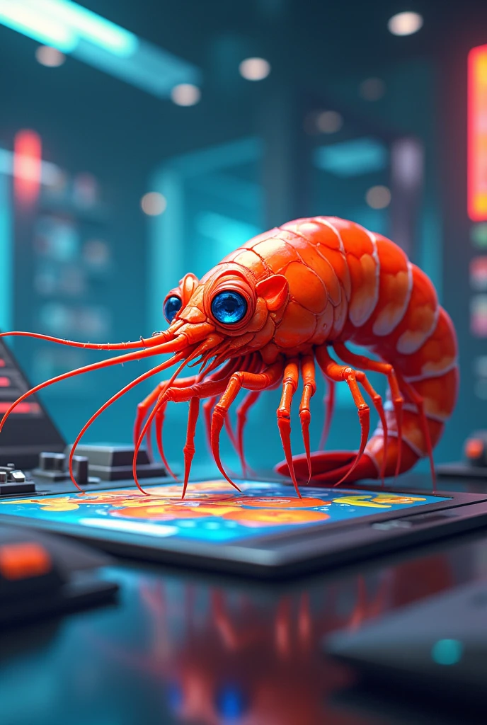 shrimp (animal) as a graphic designer