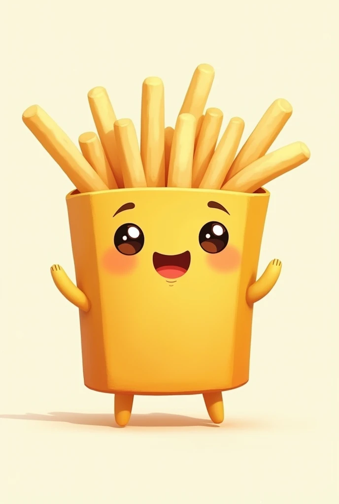 French Fries without foots with cute face