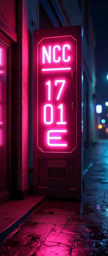 a neon sigh that says "NCC 1701E