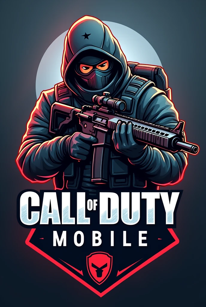 Logo for call of duty mobile clan written  "ACE SNIPERS" with game character