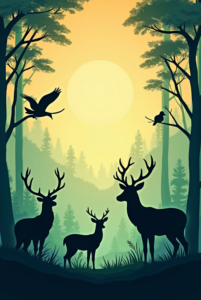 Banner with green and brown background, animal silhouettes and highlighted title.
