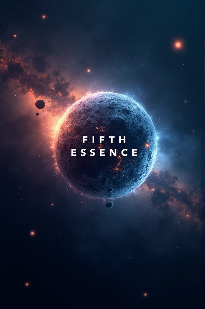 create a logo with your name "Fifth Essence" In Portuguese, with background in an image in space.