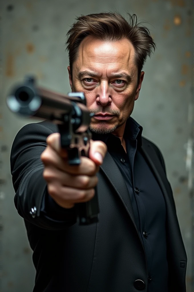 Elon musk com uma magnum