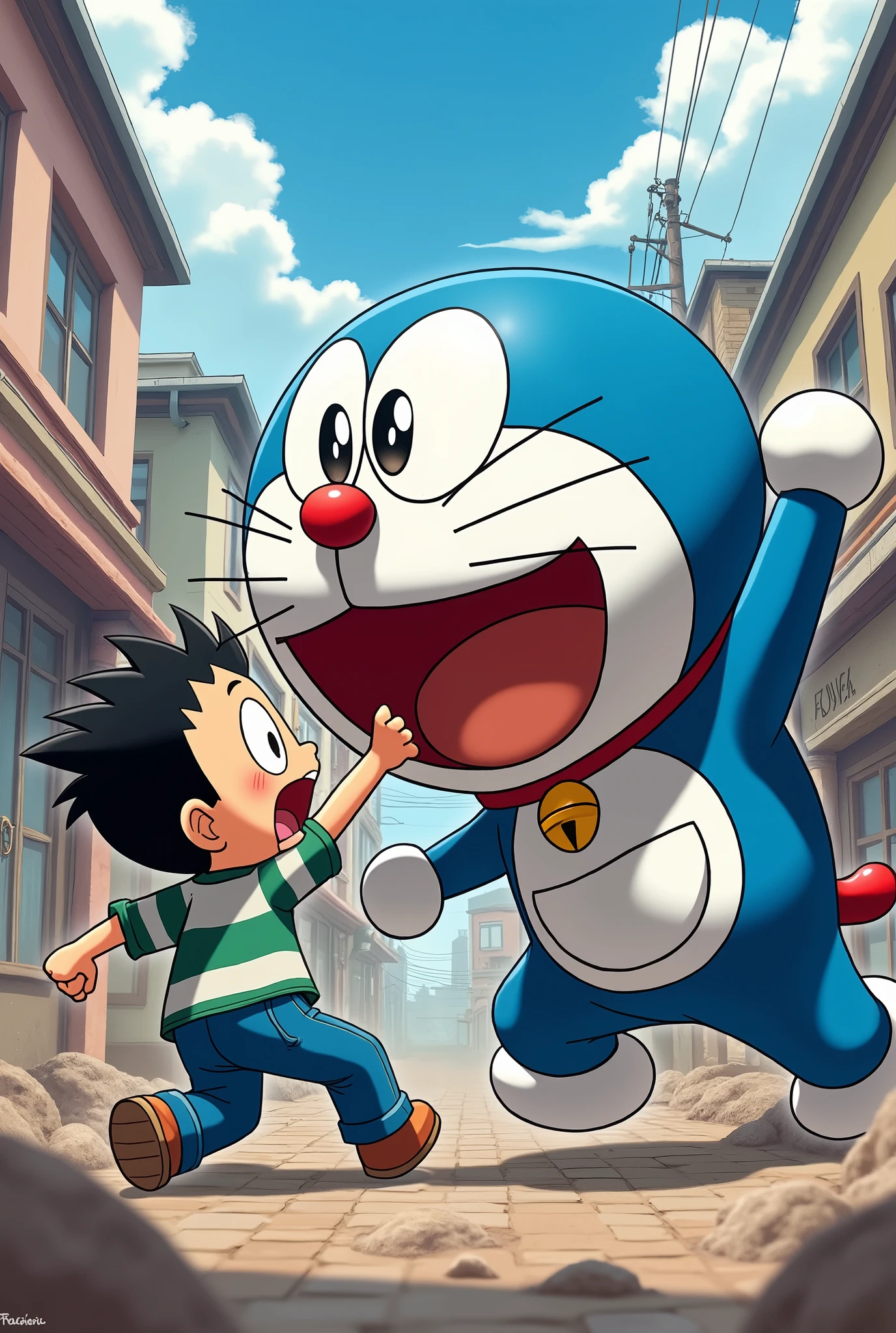 Doremon and nobita fight