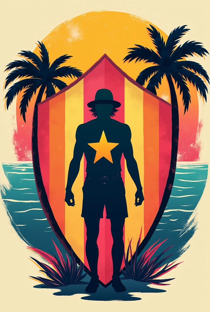 shield with a theme from the movie beach movie