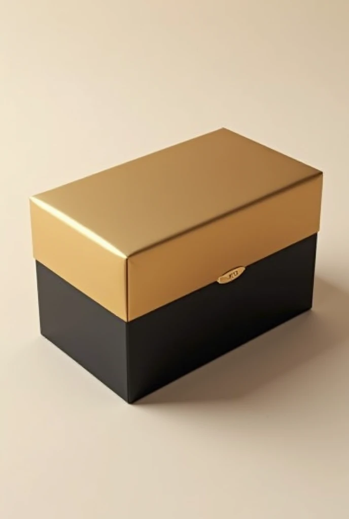 A simple Box design for a cinnamon roll box using a gold and black color on a bird's eye view on the box