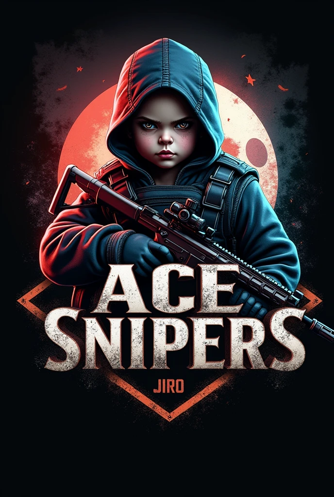 Logo for call of duty mobile clan written "ACE SNIPERS" with doll