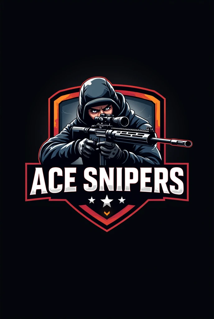 Logo for call of duty mobile clan written "ACE SNIPERS" with character