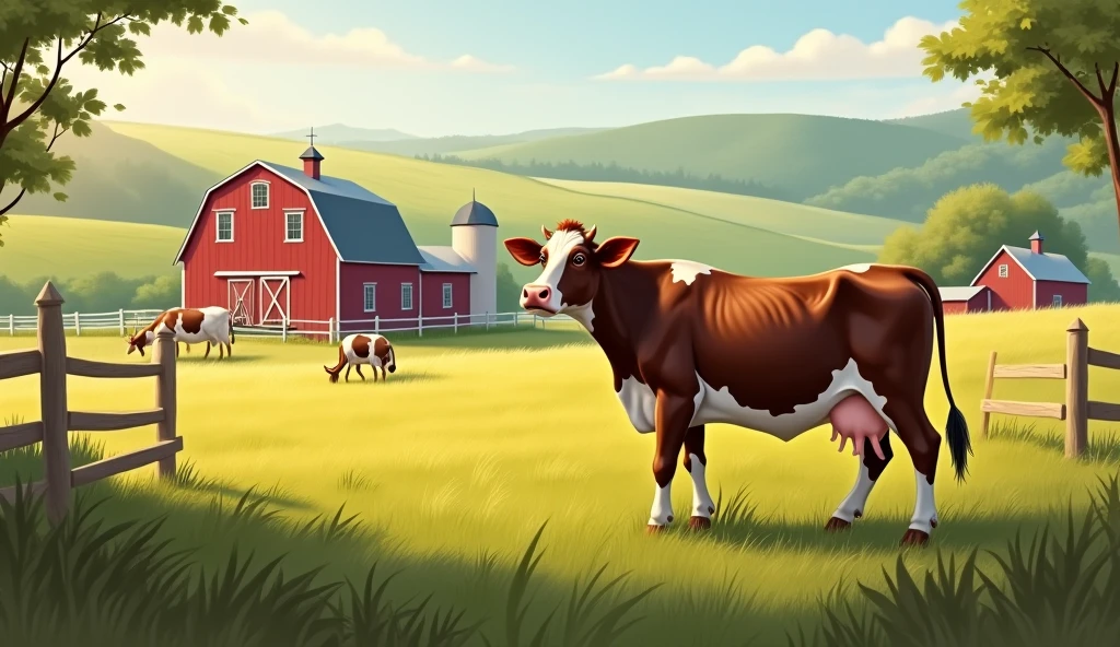 On the farm, we hear a moo,