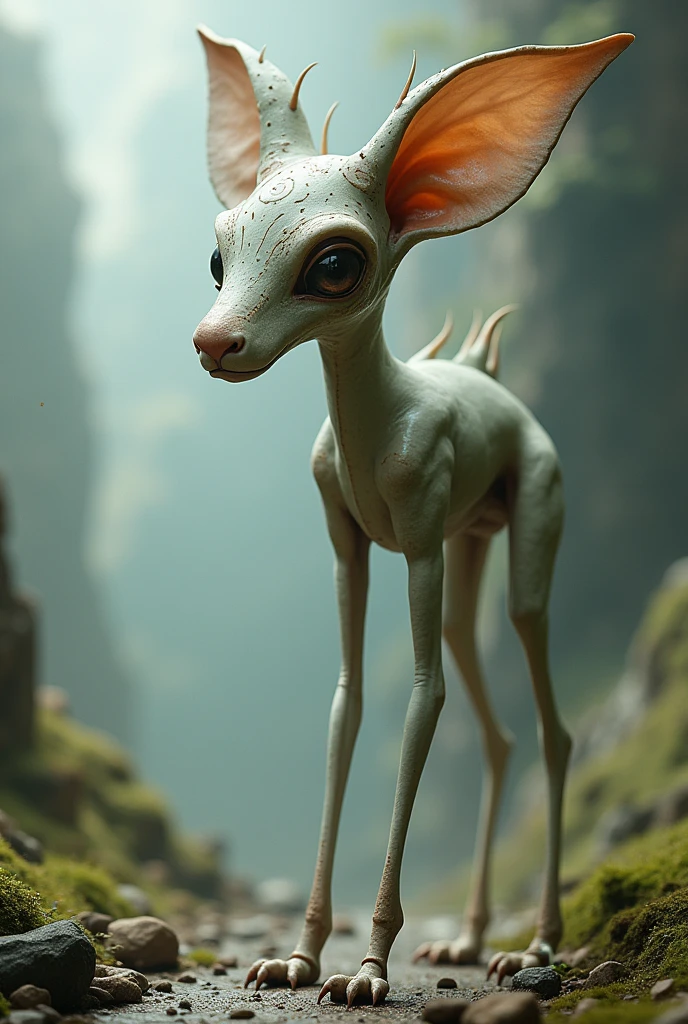 A weird but beautiful looking quadrupedal creature, has animal-like features.