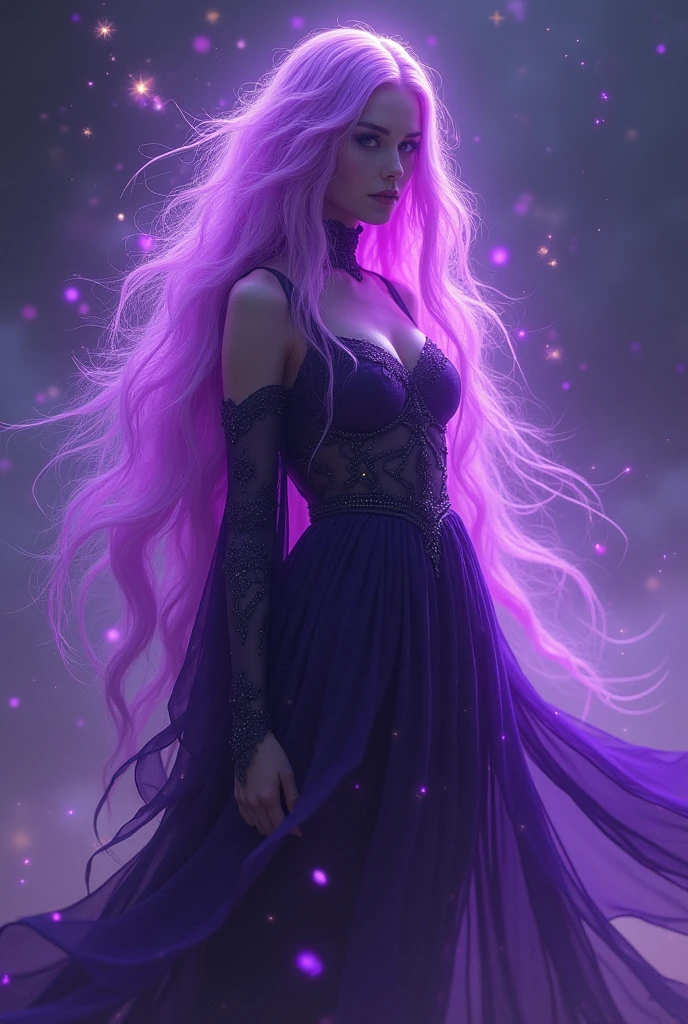 You can create a character with that description You are **Hoar**! Your color is a spectacular purple that glows in the dark. Your hair is long and wavy, like a soft veil that inspires mystery. Your personality is fascinating and enigmatic, Always ready to solve problems with ingenuity and courage. Your superpower is creating illusions that confuse enemies.. 🌌