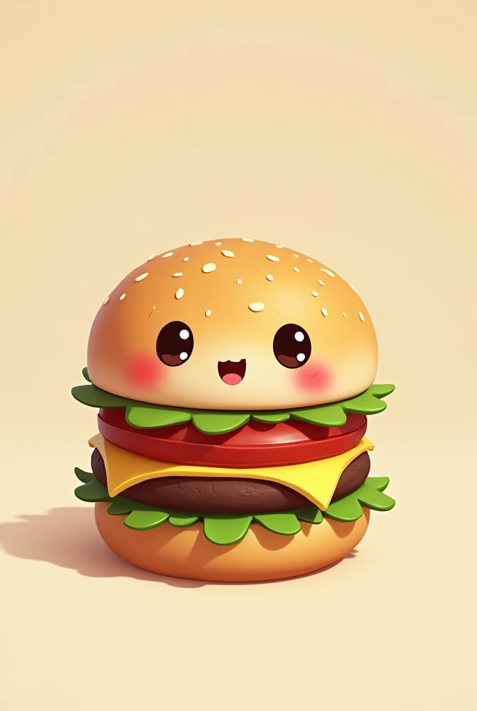 burguer without foots with cute face