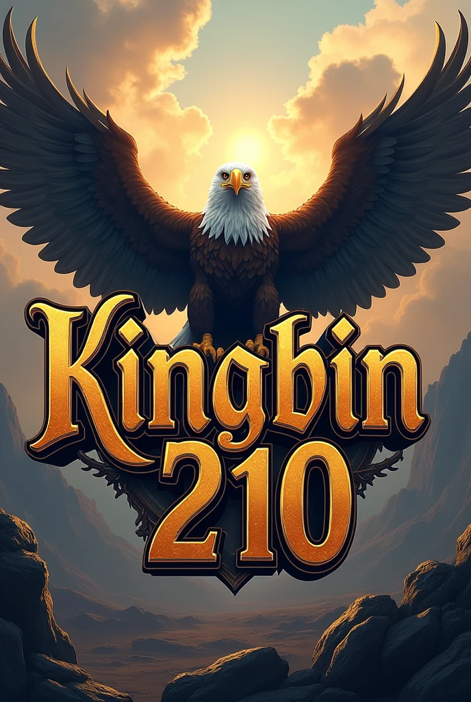Create a lettering Kingbin3210 with an eagle