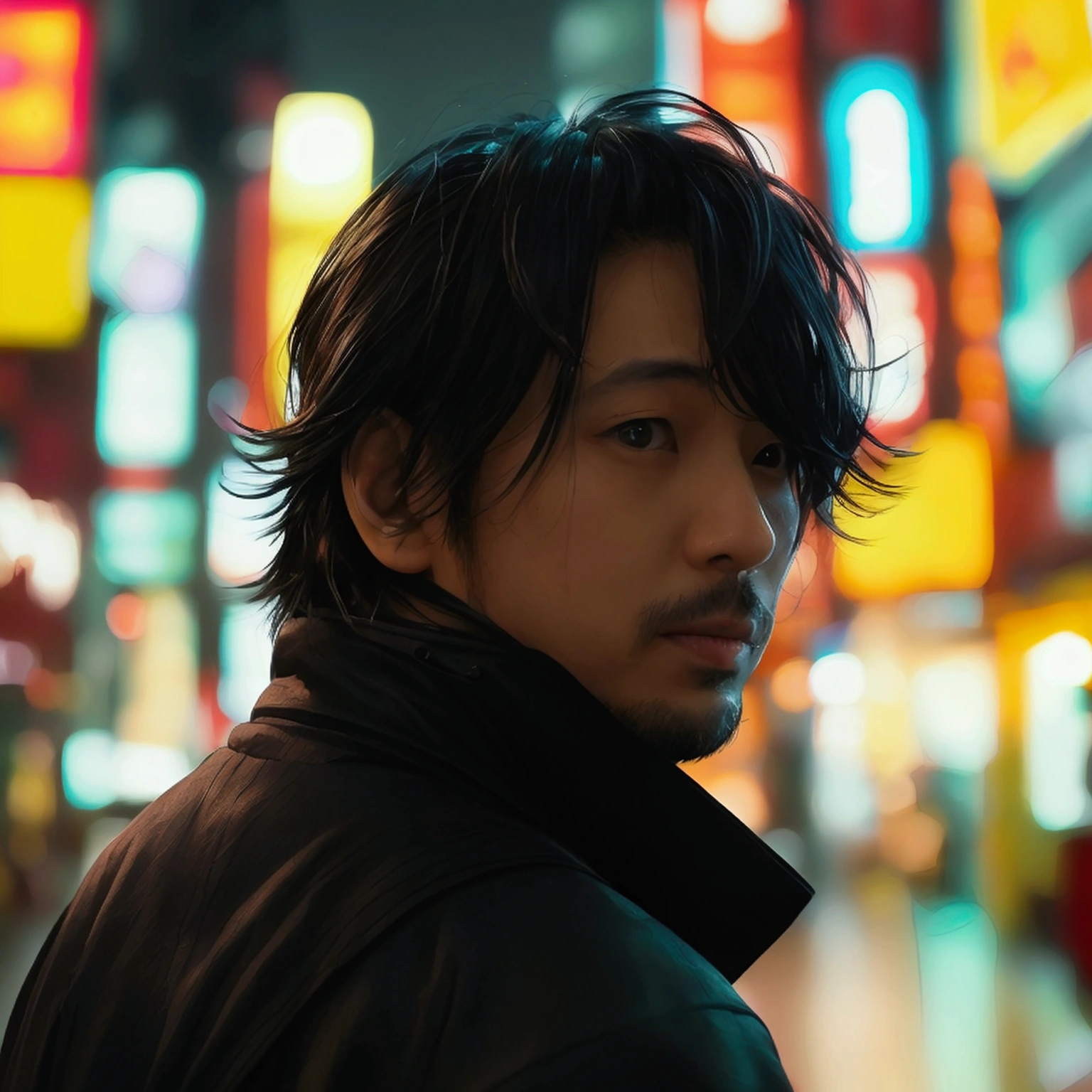 a man messing with security camera wires,manga style art