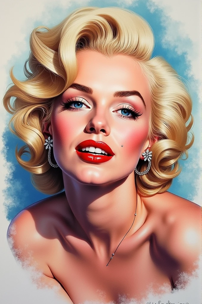 
Blond haired Britney Spears with a cigarette in her hand and a cigarette in her hand. Masterpiece, Best Quality, 4k, ((in the style of Gil Elvgren or Alberto Vargas)), ((Android-18 DBZ,))red lipstick, Moles, moda vintage, high waist shorts, cropped cover, wavy yellow hair, 1950s pinup girl, surf competition