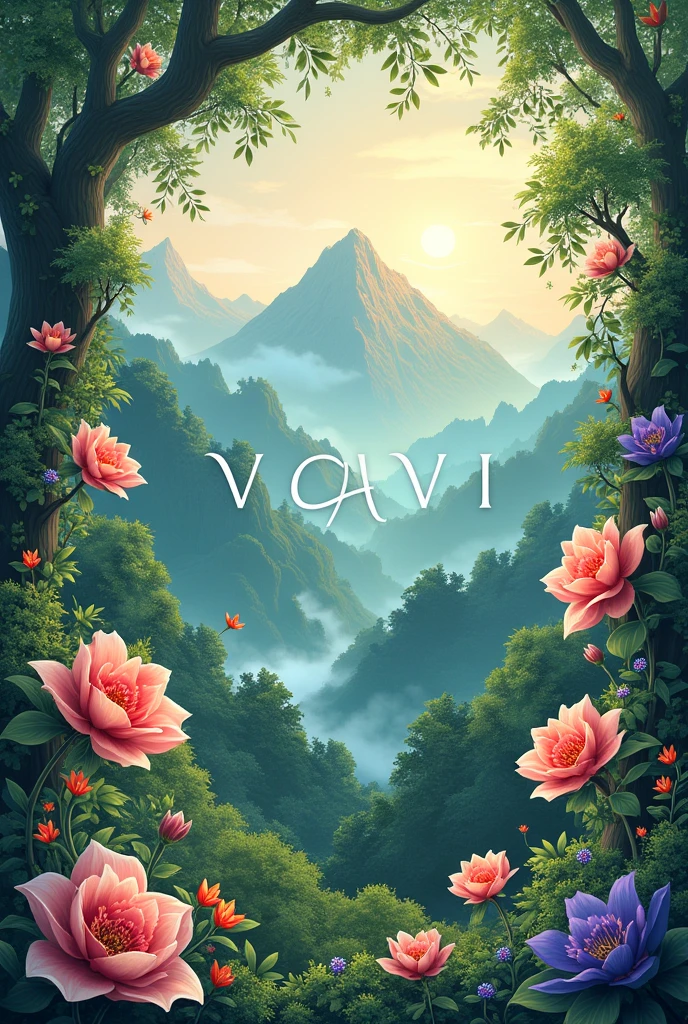 Wallpaper With Taxt YAVI Is Hidden Within Flower Background Is Mountain