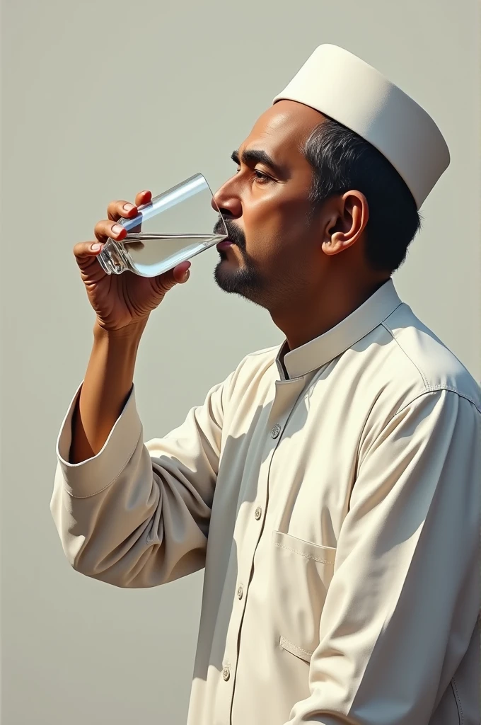 Sheikh mujibur Rahman drinking water