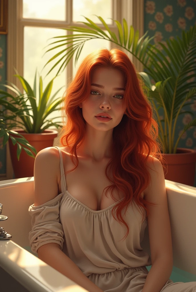 Looks like lydia jacoby, ginger hair, European woman, (nude), no clothes, ((thic hips: 1.2)), sagging butt, large labia, ((tiny breasts: 1.3)), round eyes, (pubic hair), puckered lips, (big clit), ((sticky pussy)), perfect eyes, symmetrical eyes, ((flat chest)), (flat chested:1.2), (large nipples), perfect eyes, symmetrical eyes, ((view of her back: 1.3)), ((view from behind: 1.2)), cellulite, ((showing her butt), (((cellulite:1.3))), matte background, bent over the counter, (small butt: 1.0), entire head and body image, ((her entire head and body must be in view))