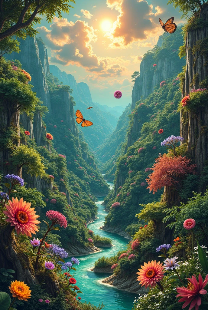 Make a collage that includes the themes of the origin of life and the environment, photosynthesis and chemothesis, fermentation and cellular respiration, and the environment and its components.