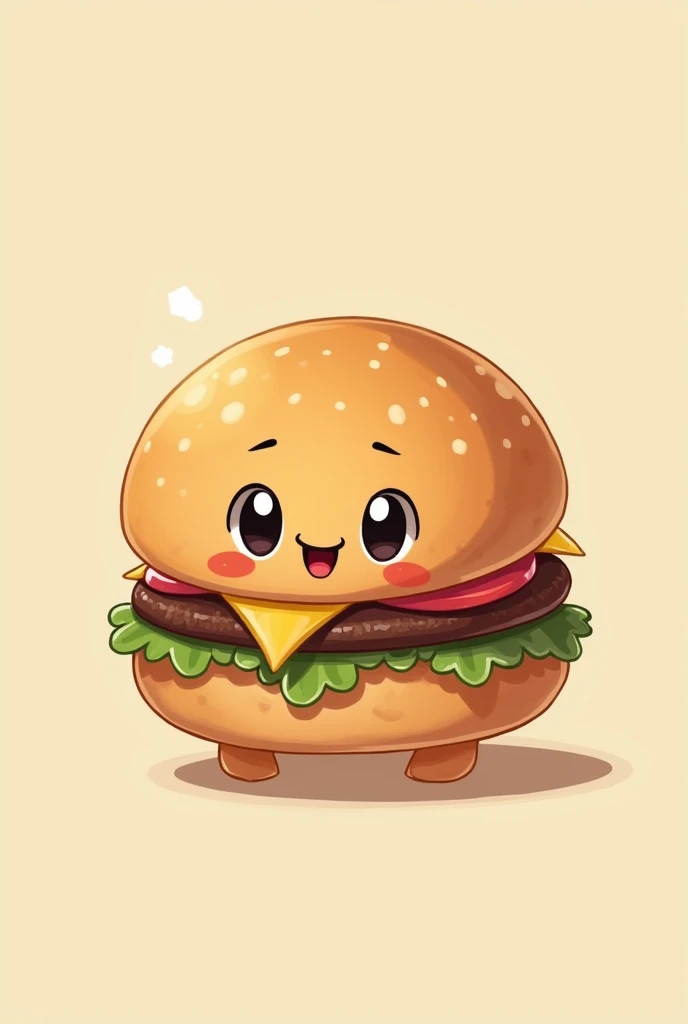 burguer with cute face with foots