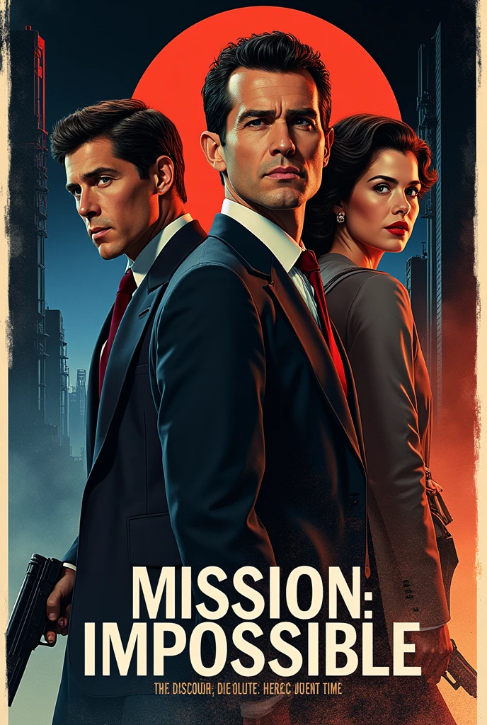 Draw a promotional poster for the 1966 TV series "Mission: Impossible."