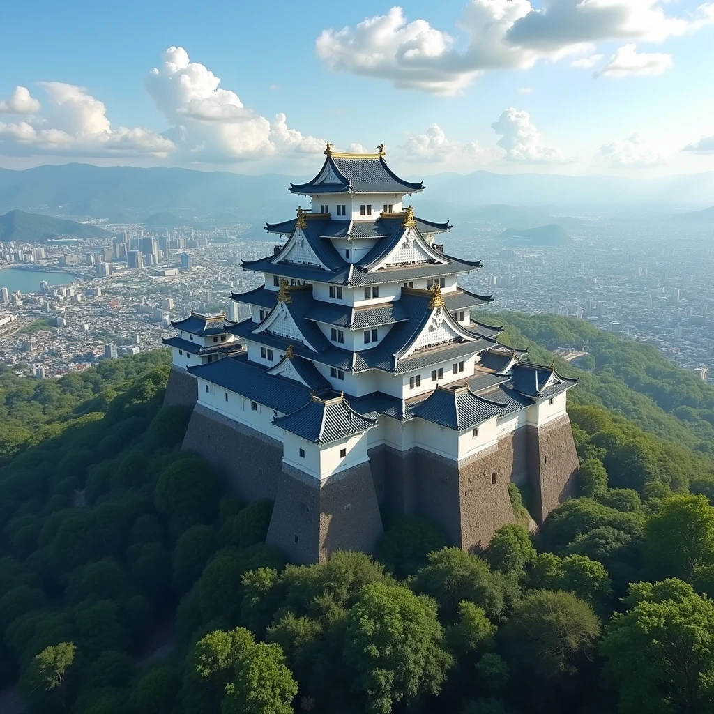 Here’s a detailed prompt to guide the creation of a promotional video for Hamamatsu Castle:
---
**Title**: *"Hamamatsu Castle: Gateway to Japan's Samurai Heritage"*
**Introduction Scene**:
- **Visuals**: A sweeping aerial shot of Hamamatsu City, gradually zooming in on the majestic Hamamatsu Castle.
- **Text Overlay**: "Discover the Castle of Success"
- **Narration (Optional)**: "Welcome to Hamamatsu Castle, a symbol of strength, resilience, and the birthplace of Japan's unification."
**Scen