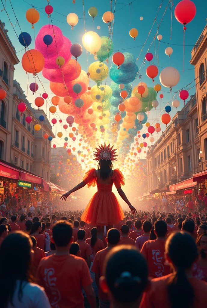 Make a very colorful image about the Cali fair in Colombia, that people become happy and everything is like a party and that it says big PSYCHOLOGY Make it in vertical format (for an Instagram story)