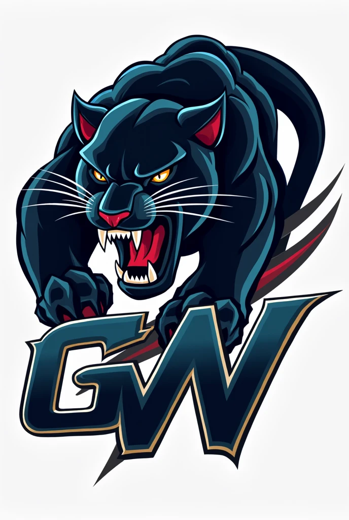 LOGO FOR A TEAM WITH A PANTHER WRITTEN GW AND FRIENDS