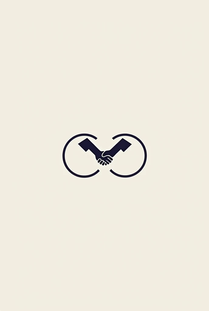 create a logo with the name KIRINUS CAPITAL SLU, in an infinity. large company. image also of hands shaking hands and closing a deal, minimalistic