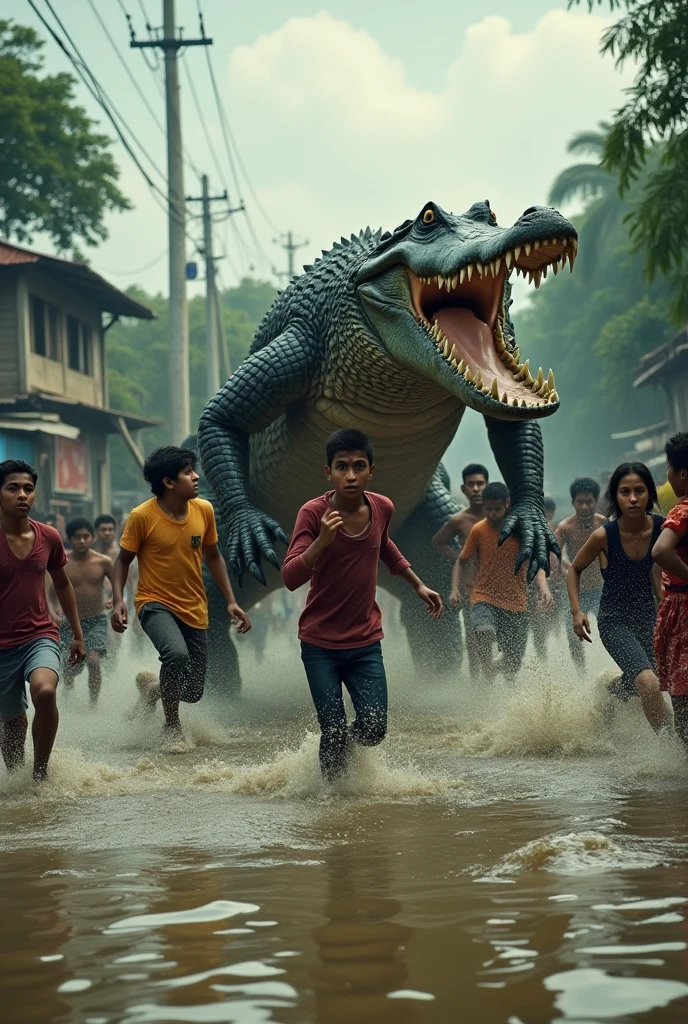 Crocodile attack flood affected people in feni Bangladesh