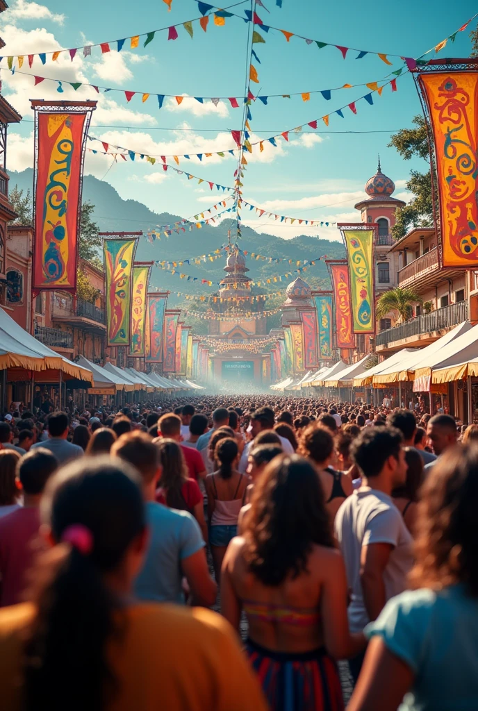 Make a very colorful image about the Cali fair in Colombia, that people become happy and everything is like a party in a kingdom and that says great PSYCHOLOGY Do it in vertical format (for an Instagram story) 

Write psychologist in Spanish 