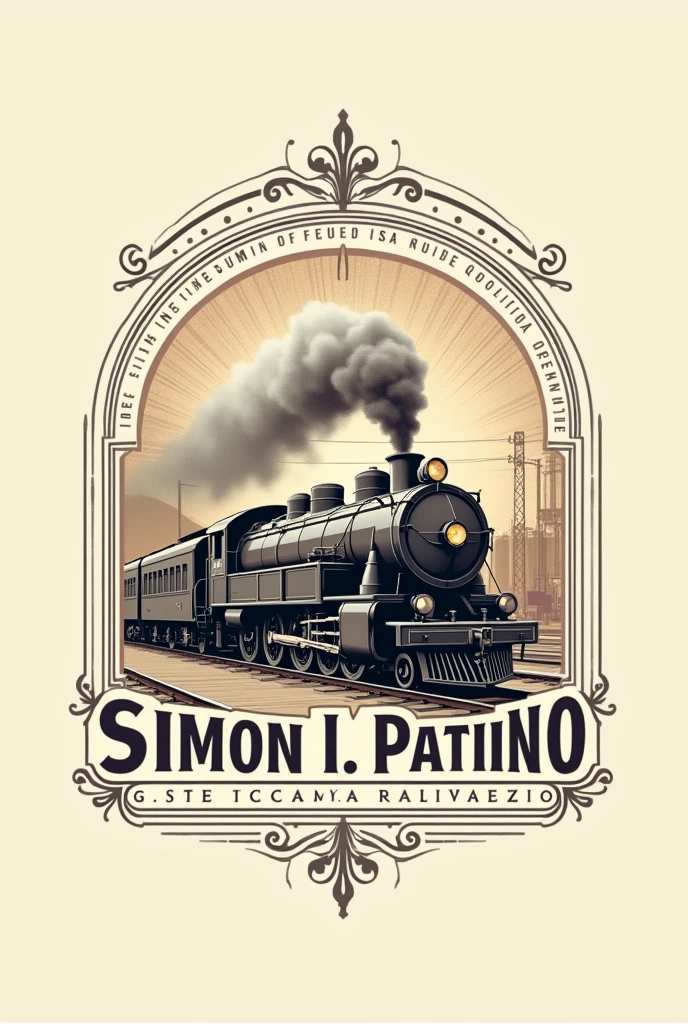 Logo for a railway museum based on the railcar of Simón I Patiño