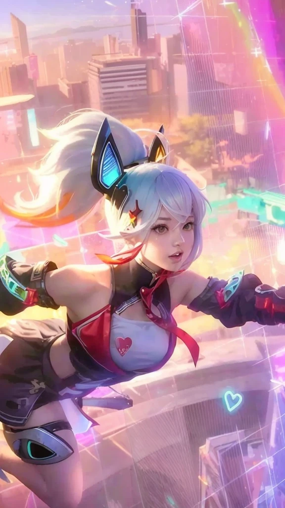 anime girl in a dress and headband standing in front of a building, digital cyberpunk anime art, digital cyberpunk - anime art, anime cyberpunk art, cyberpunk anime girl, cyberpunk anime girl mech, anime style 4 k, best anime 4k konachan wallpaper, cyber school girl, cyberpunk anime art, portrait anime space cadet girl, anime girl of the future, dreamy cyberpunk girl