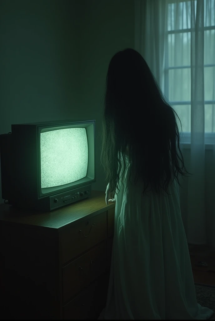 make Sadako Yamamura come out of a tube television,and stuck because your ass is big enough to lock onto it