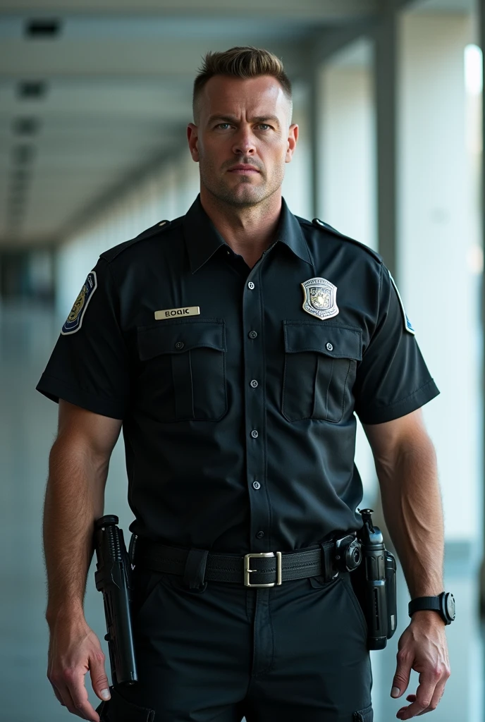 Image of security guard for marketing purposes