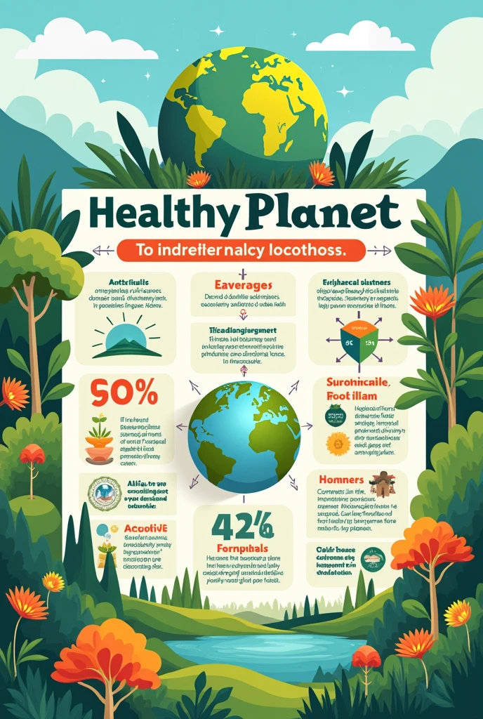 Give a simple and competitive science poster for the topic of Healthy Planet