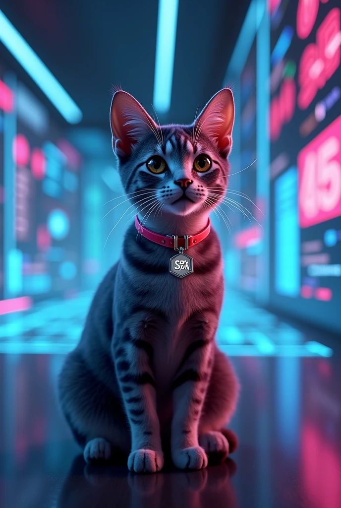 create a creative marketing photo of a cat who represente a token in crypto world called SUYA . Use your creativity 