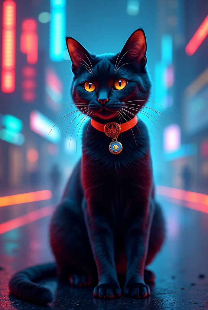 create a creative marketing photo of a cat who represente a token in crypto world called SUYA . Use your creativity