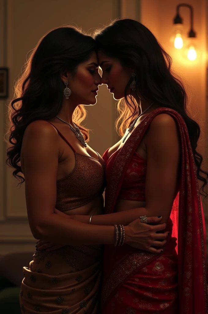 A image of husband and wife bold scene hot saree ,big breasts on bad romance