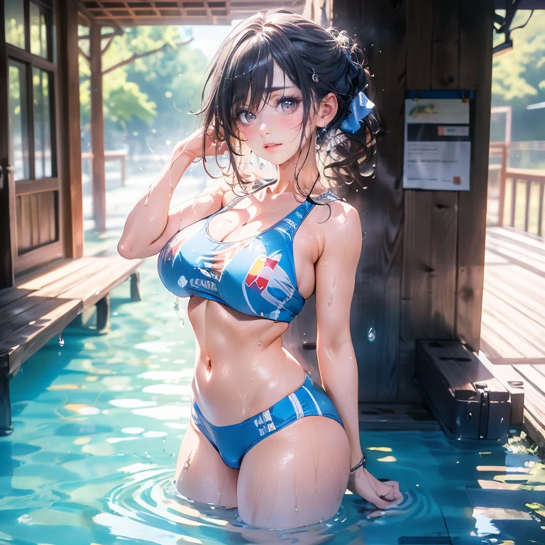 Anime Kawaii sexy Perfect Slim sensual body Perfect breast and beautiful thighs, An intricate and highly detailed illustration of anime Young 1girl a sexy sweaty age athlete, water droplets, nerd, Athletic, muscular, (best quality,4k,8k,highres,masterpiece:1.2),ultra-detailed,highly detailed face, beautiful detailed eyes, beautiful detailed lips, extremely detailed eyes and face, long eyelashes, muscular body, outdoor athletic field, Atletico uniform, water splash effects, cinematic lighting, vibrant colors, dynamic composition, anime Ecchi, sexy waifu ero anime