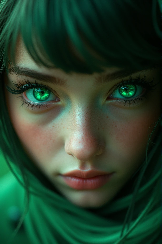 emerald green eyes