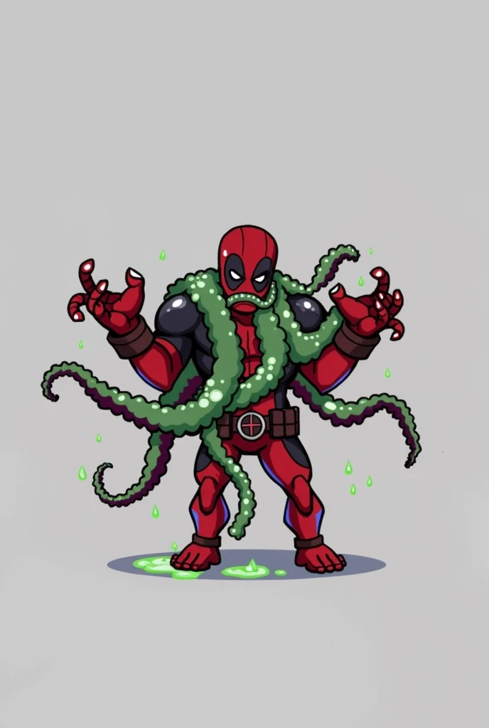 Marvel Heroes, Deadpool, Tentacle entanglement, uniform, Binding hands togethe, Foreign object invasion, monster ????????, wet, slime, tentacles, slimy tentacles, monster and human ????????, Tentacles wrapped around the body, Insert tentacles into the body