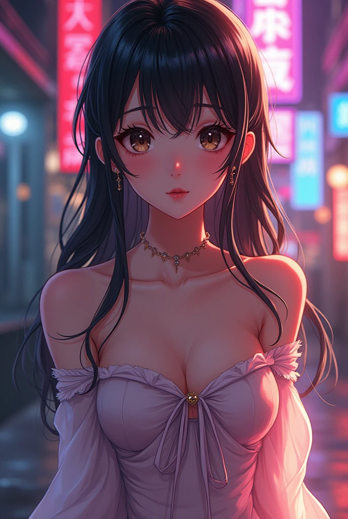 beautiful detailed anime style girl, 1girl, extremely detailed face, beautiful detailed eyes, beautiful detailed lips, long eyelashes, large breasts, full body shot, photorealistic, 8k, hyper detailed, masterpiece, dramatic lighting, cinematic composition, vibrant colors, dynamic pose, elegant