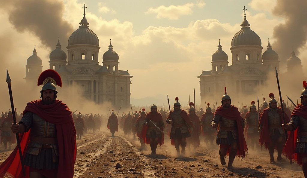 Ancient Roman army destroys temples, churches and monasteries 